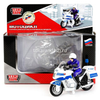 Мотоцикл "ДПС Полиция" инерционный металл/пластик 14см бело-синий CT-1247 от магазина "Карандаш"