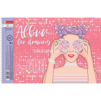 Альбом для рисования А4 32л "Модные девочки" на спирали перфорация на отрыв, 5 дизайнов 074773 от магазина "Карандаш"