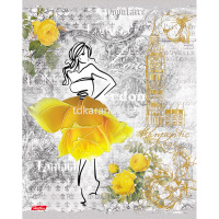 Тетрадь А5 48л клетка "Romantic Rose" на скобе 3D фольга 3D лак матовая ламинация 5 дизайнов 047053 от магазина "Карандаш"