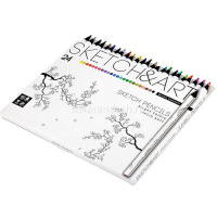 Карандаши 24 цвета "Sketch&Art" трехгранные утолщенные дерево, картон 30-0115 от магазина "Карандаш"