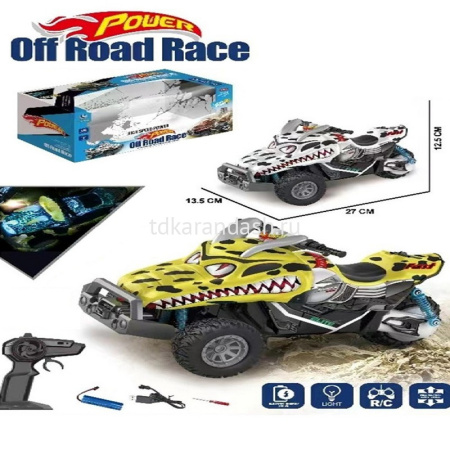 Машина р/у "Хищник" 25х15х12см с аккумулятором, пластик/металл, ассорти (свет) LT332650 от магазина "Карандаш"