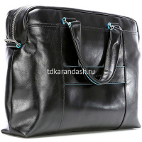 Сумка "Blue Square" 39х27х9см, 1 отделение, черная, натуральная кожа CA3335B2/N от магазина "Карандаш"