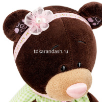 Медведь Milk 30см в платье в клеточку M5051/30 от магазина "Карандаш"