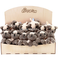 Мопс 12см бежевый/серый AT365193 от магазина "Карандаш"