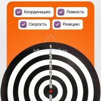 Дартс игольчатый d=41см, черный (6 дротиков) BJ6855 от магазина "Карандаш"