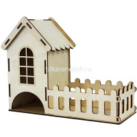 Заготовка для декорирования "Чайный домик с конфетницей" 24,5х10х19,5см, фанера 3мм от магазина "Карандаш"