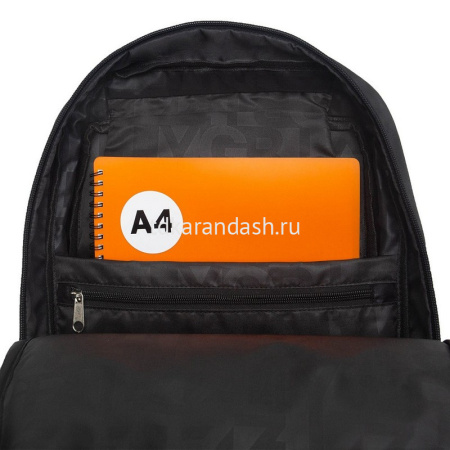 Рюкзак 29х41,5х18см, 740гр, 2 отделения, 2 кармана, черный световозвращающий RU-534-1/1 от магазина "Карандаш"