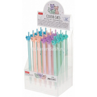 Ручка шариковая "Color cat's" 0,6мм синяя, автомат, корпус ассорти, чернила soft ink 058665 от магазина "Карандаш"