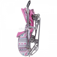 Санки-коляска "Умка-3-1, Скандинавский узор" 30мм перекидная ручка, розовые У3-1/3 от магазина "Карандаш"