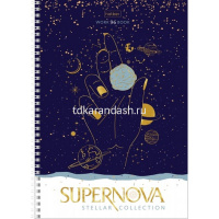 Тетрадь А4 96л клетка "Supernova" на спирали 3D фольга матовая ламинация 4 дизайна 067554 от магазина "Карандаш"