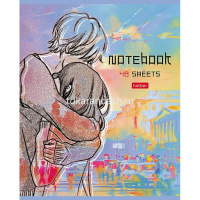 Тетрадь А5 48л клетка "Притяжение" на скобе матовая ламинация 5 дизайнов 079739 от магазина "Карандаш"