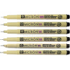 Набор капиллярных ручек 6шт "Pigma Micron" (0,2мм 0,25мм, 0,3мм, 0,35мм, 0,45мм, 0,5мм) черный PO(XS от магазина "Карандаш"