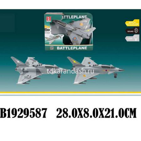 Самолет на батарейках, пластик 28х8х21см инерционный (свет, звук) RJ028/1929587 от магазина "Карандаш"