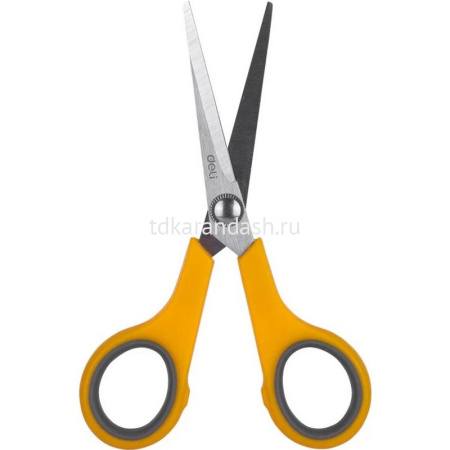 Ножницы 14cм "Deli" сталь, ручки пластик Soft-touch, желтые E6005 от магазина "Карандаш"