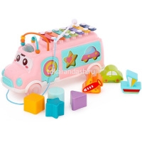 Игрушка логическая "Автобус" 24,5х9х13,5см с металлофоном, пластик 1858695/MX014 от магазина "Карандаш"