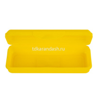 Пенал "Цветик" 20,5х7,5х4см прямоугольный, одностворчатый, желтый, пластик 171211 от магазина "Карандаш"