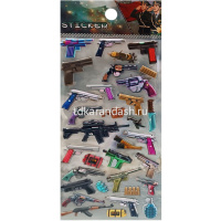 Наклейки 3D "Оружие" 9,5х23см 4 вида Y10901-24 от магазина "Карандаш"