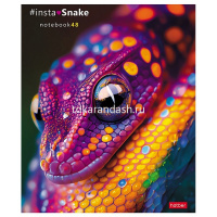 Тетрадь А5 48л клетка "InstaSnake" на скобе глянцевая ламинация 5 дизайнов 084849 от магазина "Карандаш"