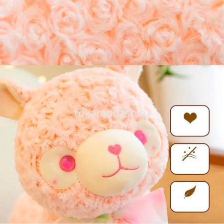 Альпака с бантиком 40см 3 цвета FM6600 от магазина "Карандаш"