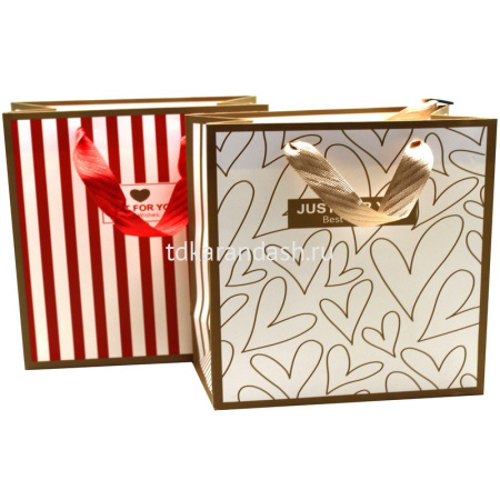 Пакет подарочный "Только для тебя" 14х15х7см 4 вида 11542-24 от магазина "Карандаш"