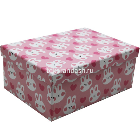 Коробка подарочная "Зайчики" 28х21х12,5см картон M10-111
