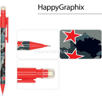 Карандаш механический 0,7мм "HappyGraphix.Military blue" с ластиком, пластик 21-0042/06 от магазина "Карандаш"