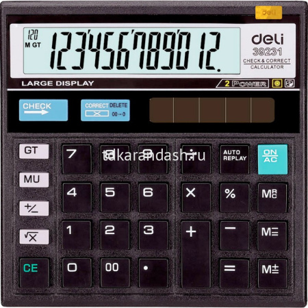 Калькулятор 12 разрядов 129х129х25мм черный E39231