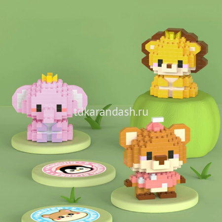 Конструктор 3D "Animals" количество деталей 124-150, 8х11х4см пластик, ассорти W1502/11314-24 от магазина "Карандаш"