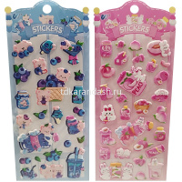 Наклейки 3D "Лакомства" 10х24см 6 видов Y10904-24 от магазина "Карандаш"