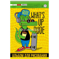 Альбом для рисования А4 24л "Croco Boys" на спирали, перфорация на отрыв, 5 дизайнов 074755 от магазина "Карандаш"