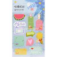 Наклейки для информации 2л по 9 - 15шт, от 18 до 30шт/уп. 11х20см 9видов Y8705-19 от магазина "Карандаш"