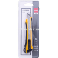 Нож канцелярский 9мм с фиксатором лезвия, сталь, ассорти E2039 от магазина "Карандаш"