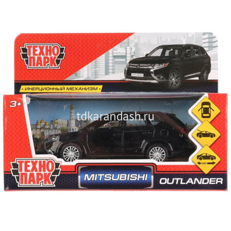 Машина "Mitsubishi Outlander" черная, инерционная, металл 12см (открывающиеся двери) OUTLANDER-BK