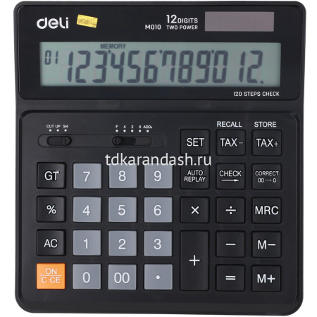Калькулятор 12 разрядов 150х160,5х33мм черный EM01020