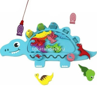 Игра логическая "Рыбалка-Пазл" 38х19см 15 деталей (5 рыбок на магнитах) дерево XJ4109 от магазина "Карандаш"