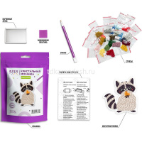 Алмазная мозаика 8х8,5см "Енотик" на магните полная выкладка ALVM-088 от магазина "Карандаш"