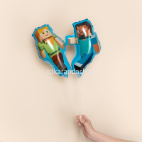 Шар воздушный 43см(17") на палочке "Мини. Пиксельный герой" с клапаном, фольга 27080 от магазина "Карандаш"