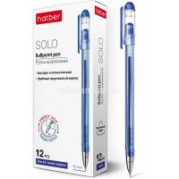 Ручка шариковая "Solo" 0,7мм синяя, трехгранный корпус, чернила soft ink 058613 от магазина "Карандаш"