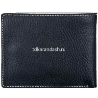 Портмоне 115х90х17мм черный, натуральная кожа, в подарочной коробке PM.27.CD. от магазина "Карандаш"