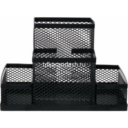 Подставка д/канц.принадлежностей 15х10х10см 4 отделения сетчатая металлическая, черная VS195410 от магазина "Карандаш"