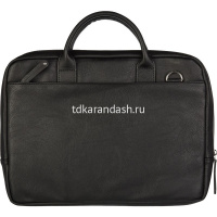 Сумка "Мегаполис" 39х28х6,5см, 1 отделение, 3 кармана, черная, экокожа 1115/д от магазина "Карандаш"