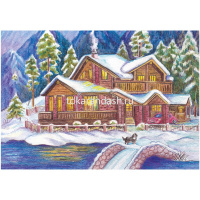 Набор для раскрашивания "Акварельный скетч. Лесное шале" А4 1 лист RPSA-0043 от магазина "Карандаш"