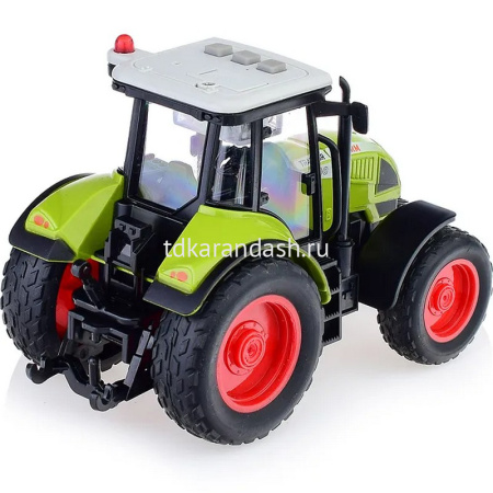 Трактор с прицепом и поддоном инерционный на батарейках, пластик 18х9,5х12см (свет, звук) WY900L от магазина "Карандаш"