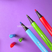 Фломастеры 12 цветов "Black excellence" трехгранные с вентилируемым колпачком, картон 4 вида 32-0055 от магазина "Карандаш"