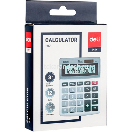 Калькулятор 12 разрядов 105х130х33мм белый E1217 от магазина "Карандаш"