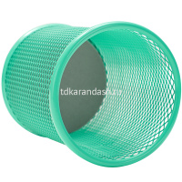 Подставка д/канц.принадлежностей d-9х10см сетчатая металлическая, бирюзовая Е9153 от магазина "Карандаш"