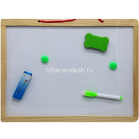 Доска для рисования магнитно-маркерная/меловая 30х40см (маркер, губка, ластик, 2 магнита) Y10306-24 от магазина "Карандаш"