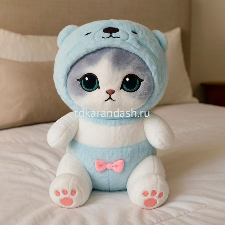 Котенок в костюмчике 35см голубой FM6419 от магазина "Карандаш"