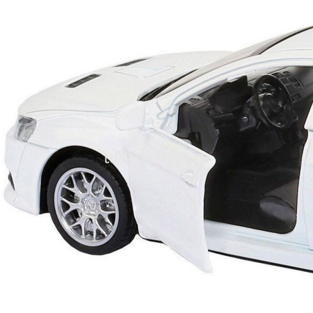 Машина "Mitsubishi Lancer Evolution" белая, инерционная, металл 17,5см (свет, звук, откр.двери) JB12 от магазина "Карандаш"