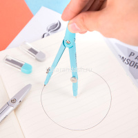 Циркуль "Deli" + набор грифелей, металл/пластик, 2 цвета, в блистере Е8607 от магазина "Карандаш"